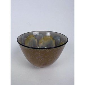 Anthropologie glazed small ceramic bowl Flower Nut Snack Decorative